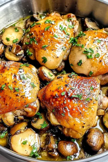 Garlic Mushroom Chicken Thighs