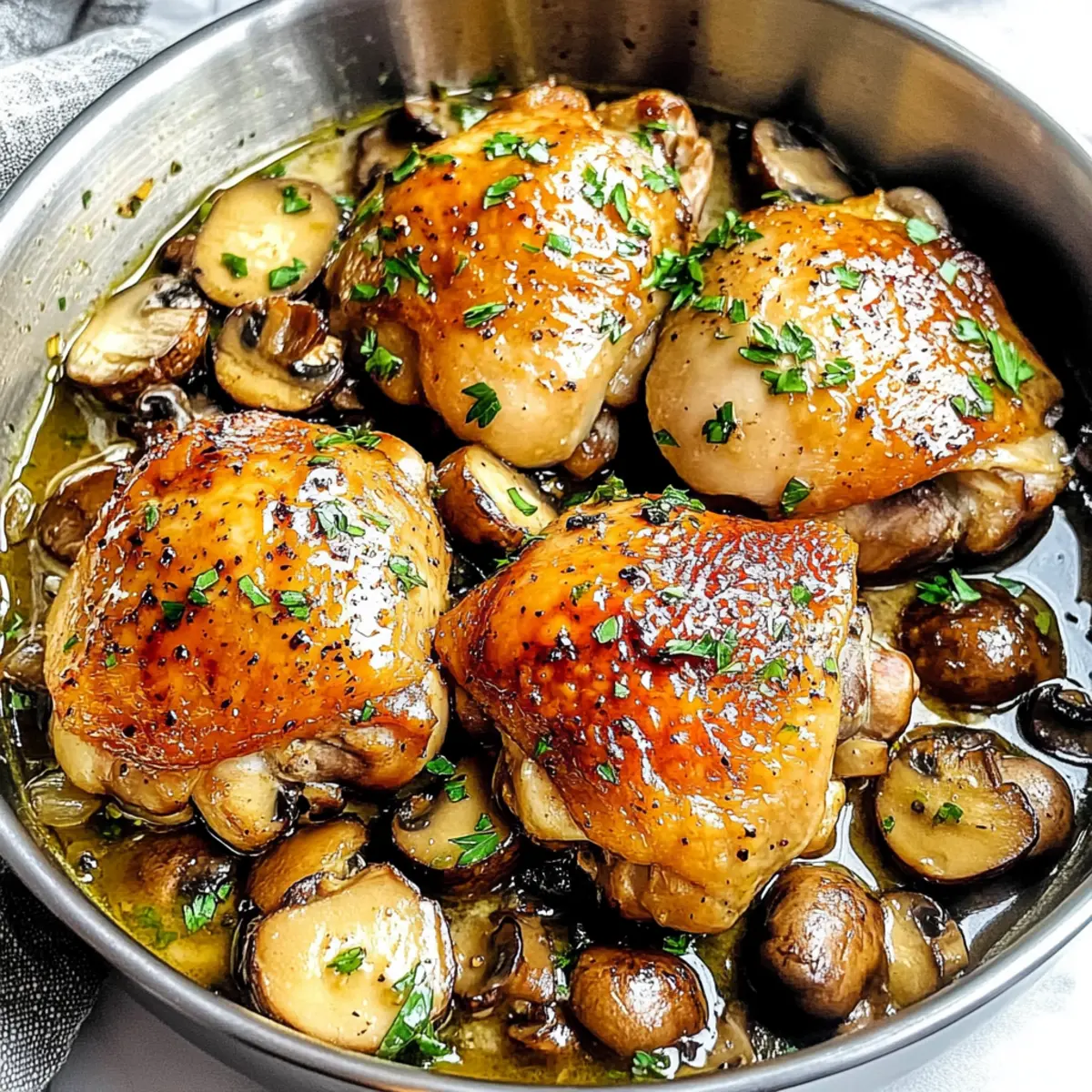 Garlic Mushroom Chicken Thighs