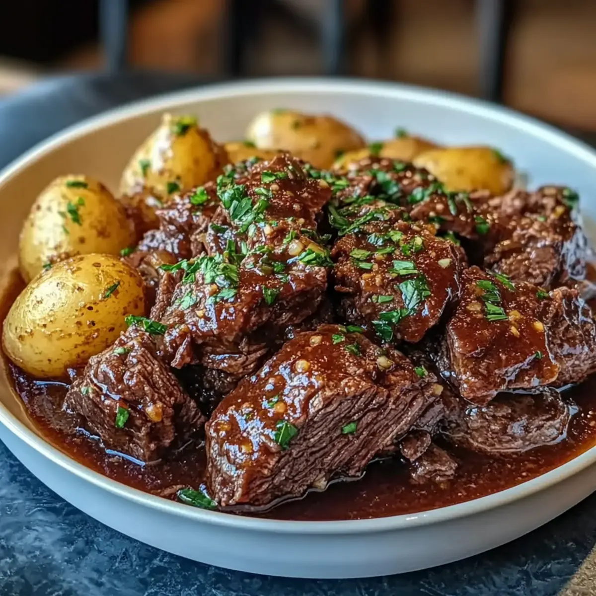Garlic Butter Beef with Potatoes