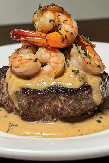 Steak with Shrimp and Lobster Sauce