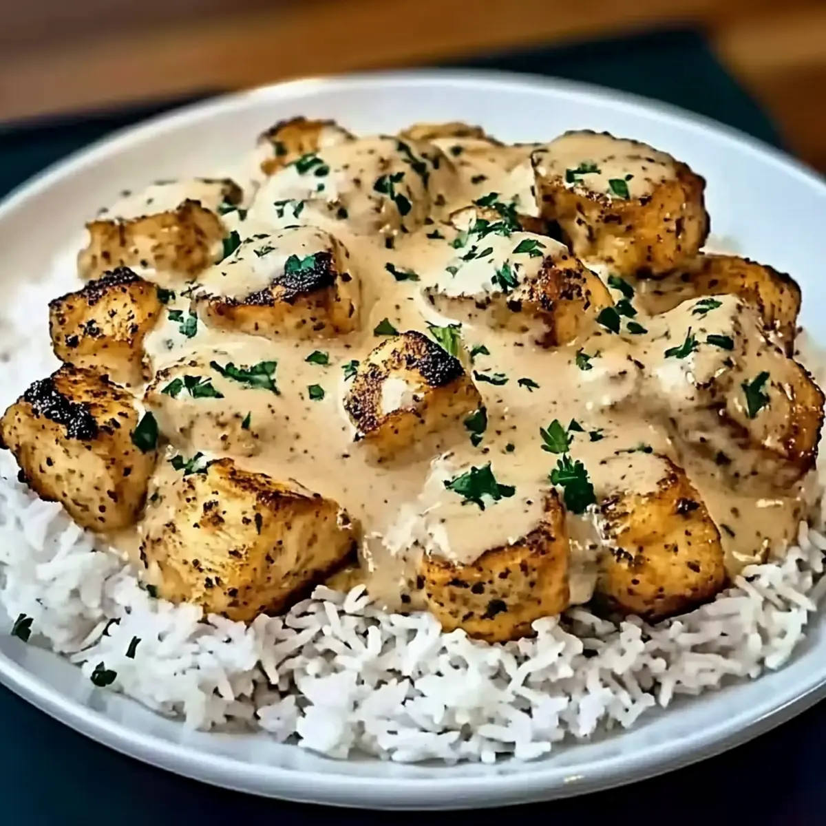 Creamy Smothered Chicken and Rice