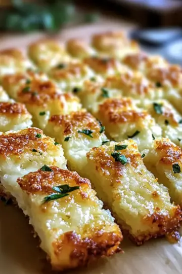 Keto Cauliflower Garlic Breadsticks