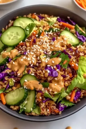 Rice Salad with Peanut Sesame