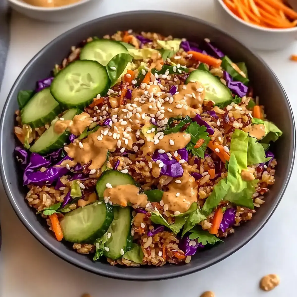 Rice Salad with Peanut Sesame