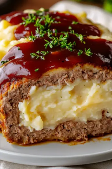 Mashed Potato Stuffed Meatloaf