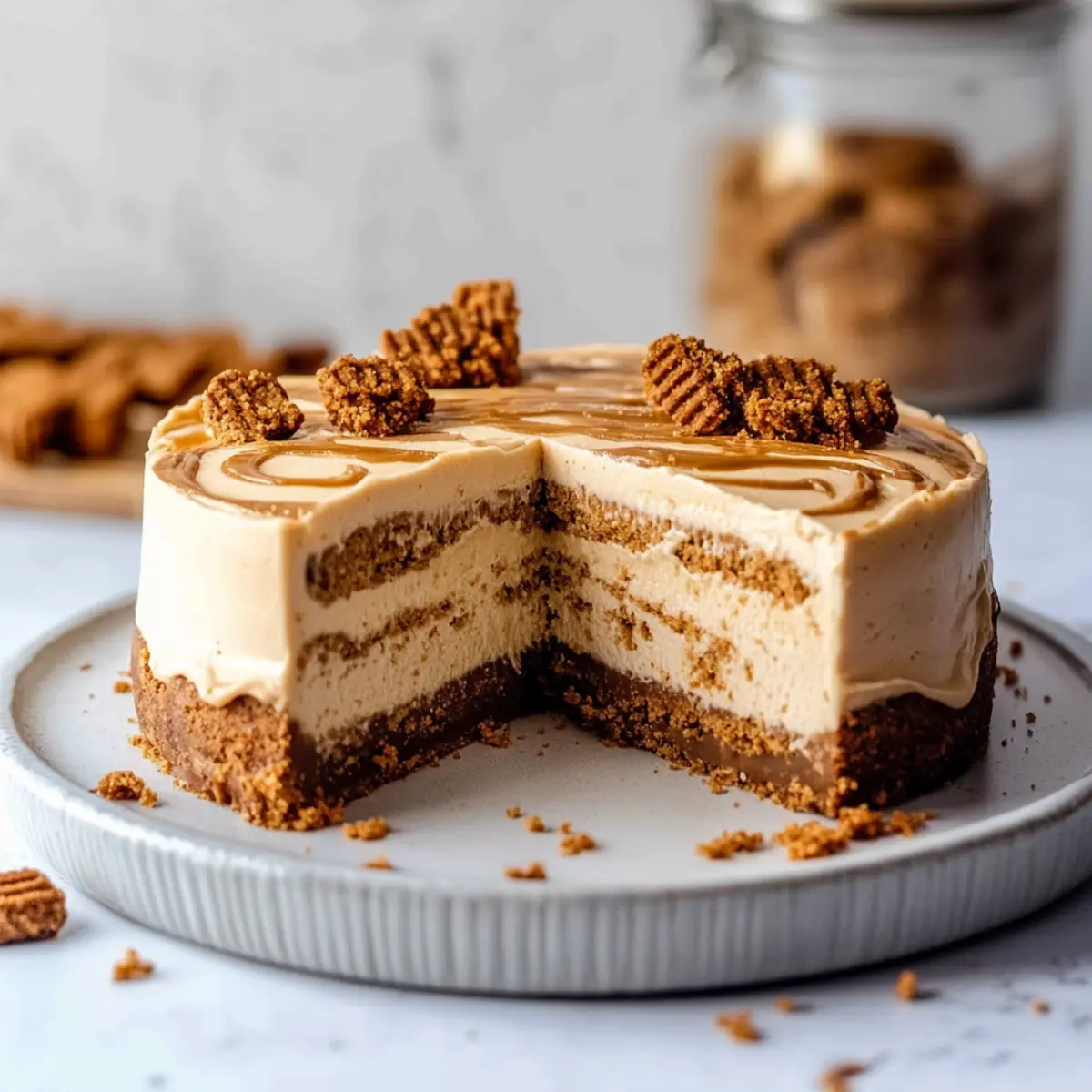 No Bake Biscoff Cheesecake