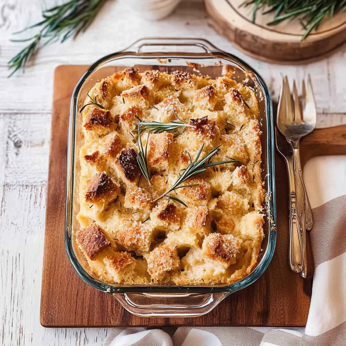 Rosemary & Parmesan Bread Pudding