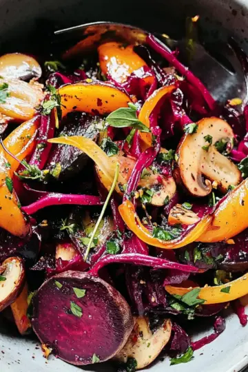 Beet Salad With Pickled Mushrooms