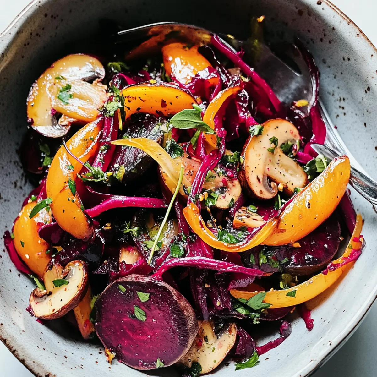 Beet Salad With Pickled Mushrooms
