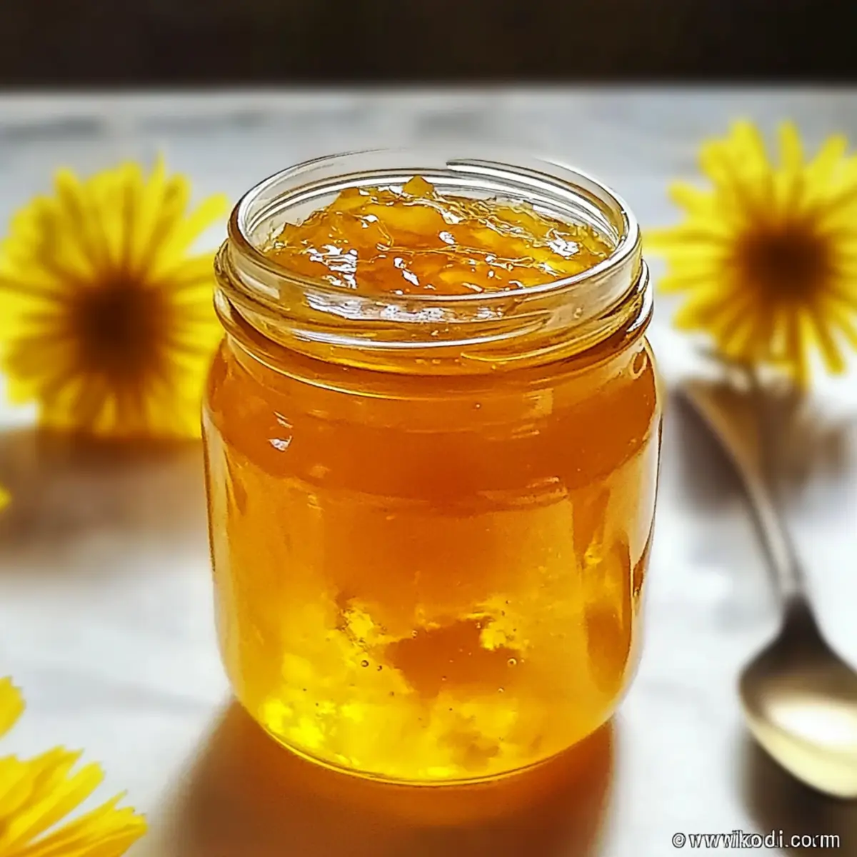 Jar Homemade Dandelion Jelly