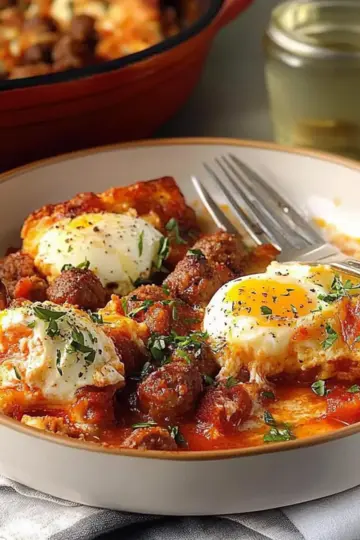 Italian Baked Eggs & Sausage