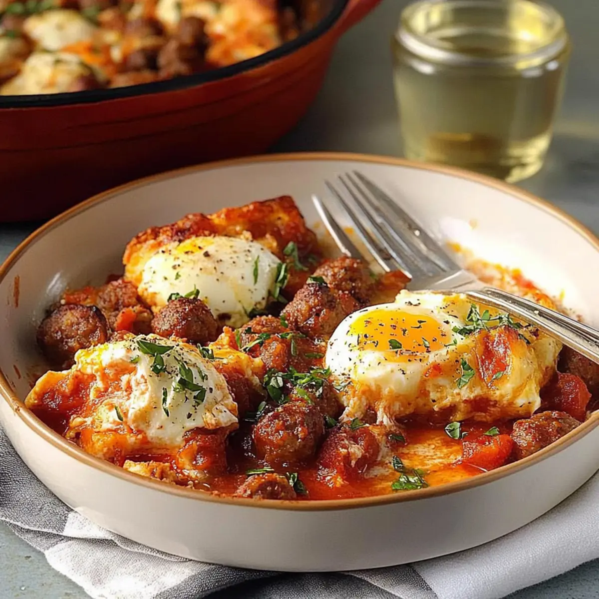 Italian Baked Eggs & Sausage