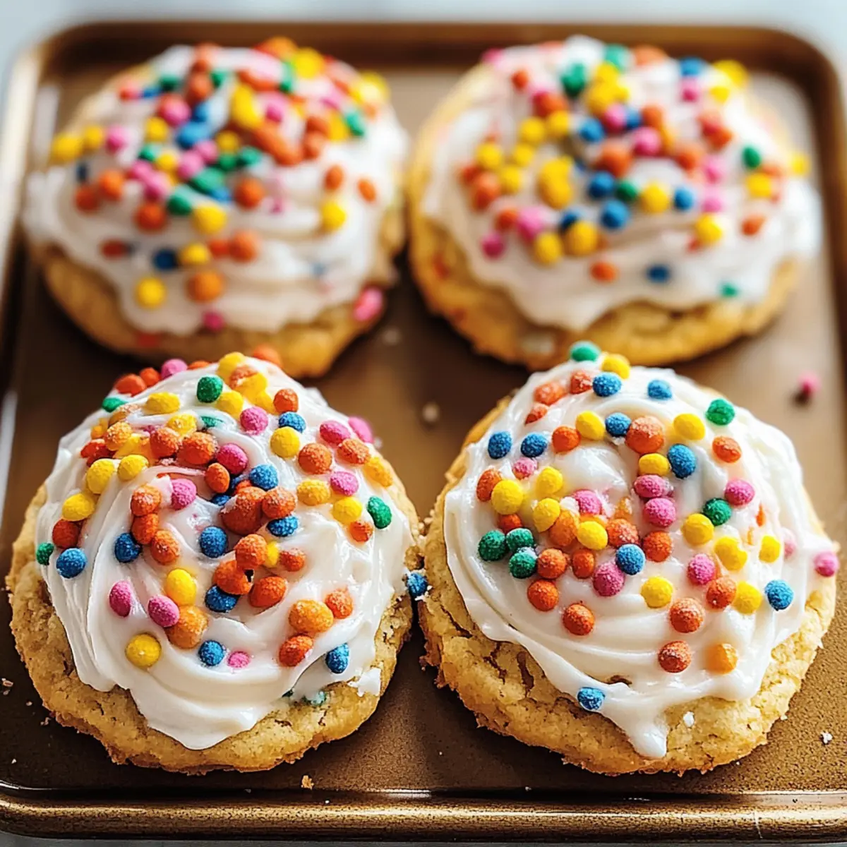 Frosted Fruity Pebbles Cookies
