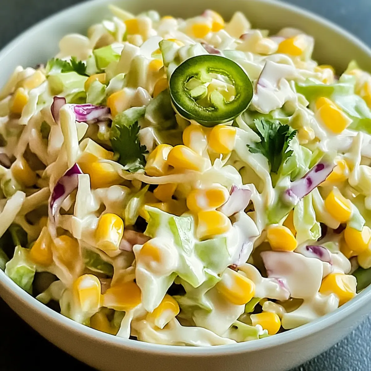 Spicy Jalapeno Corn Coleslaw