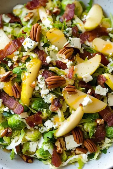 Pear Bacon and Brussels Sprout Salad
