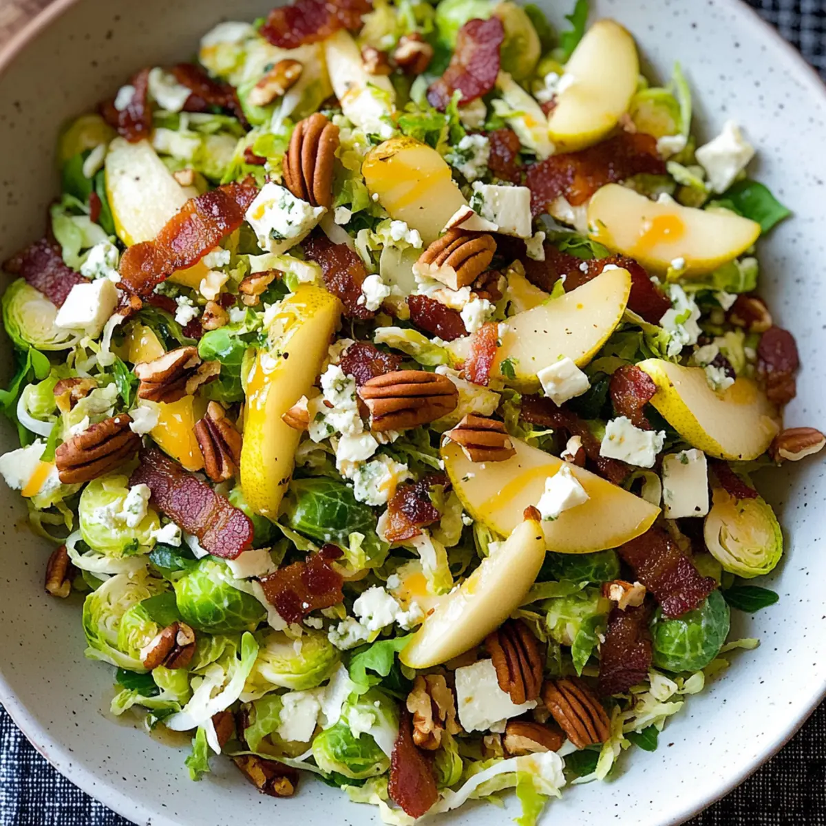 Pear Bacon and Brussels Sprout Salad