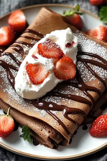 Chocolate Crepes with Strawberries Bliss