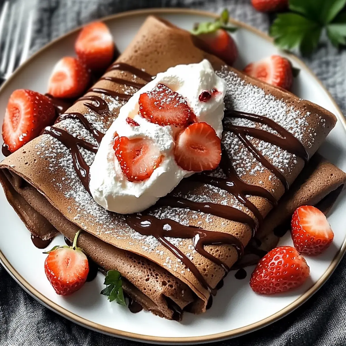 Chocolate Crepes with Strawberries Bliss