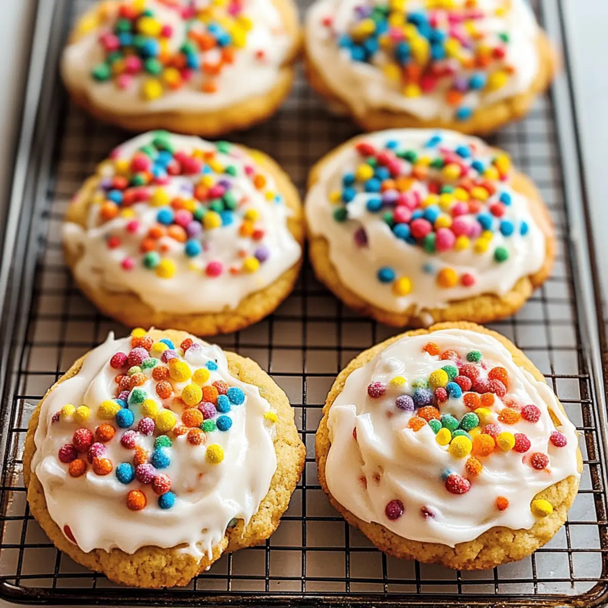 Frosted Fruity Pebbles Cookies