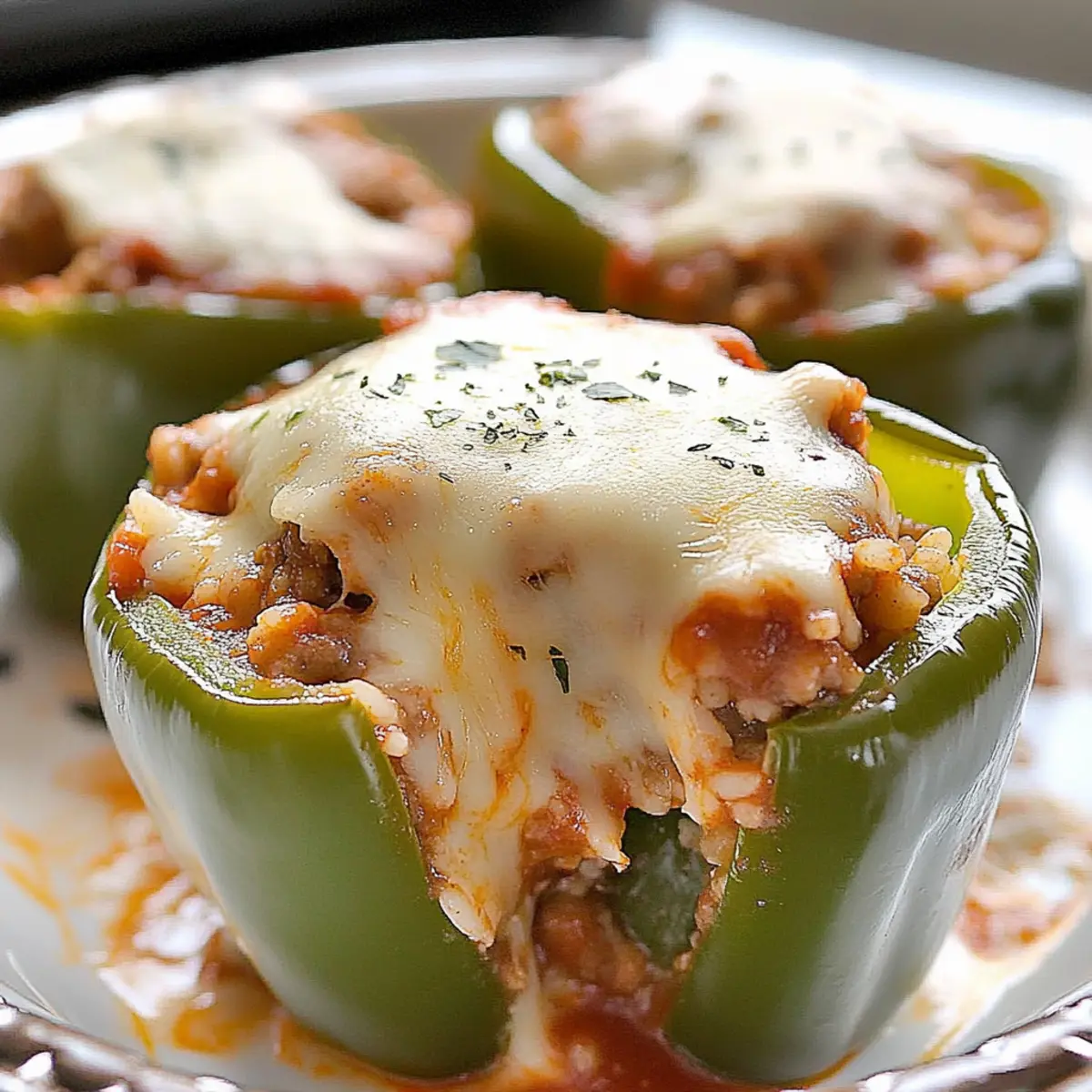 Cheesy Stuffed Green Peppers