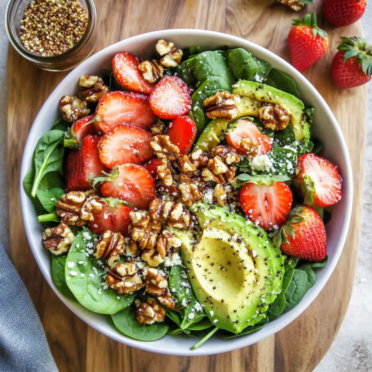 Avocado Strawberry Spinach Salad