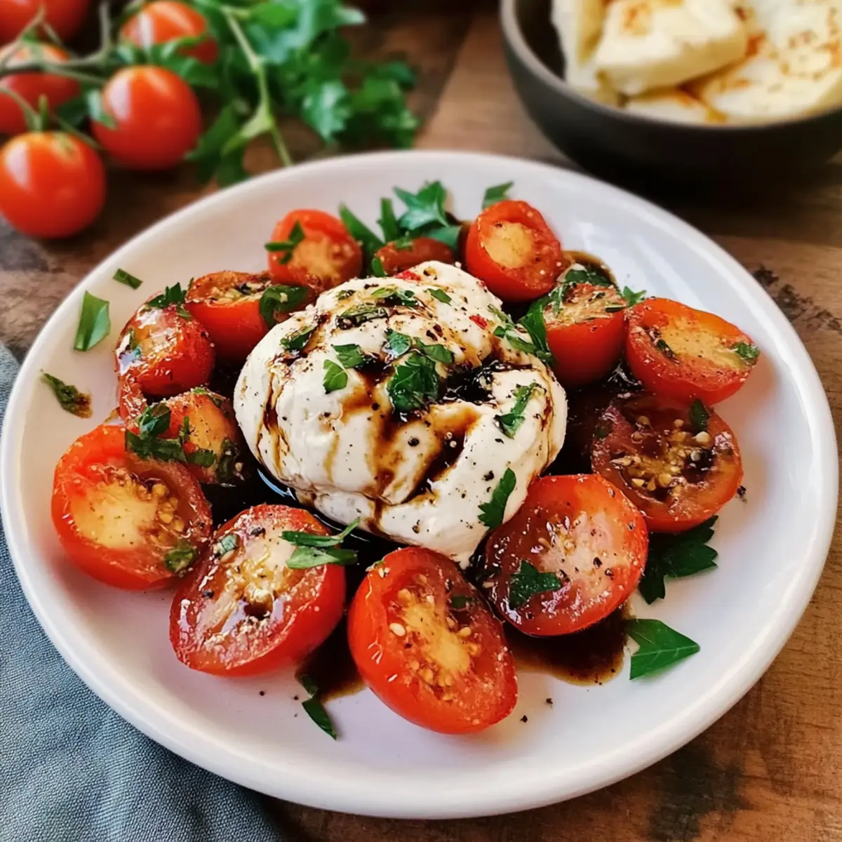 Balsamic Cherry Tomato Burrata Salad