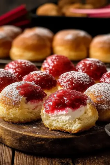 Twice-Baked Rhubarb Cheesecake Bombs