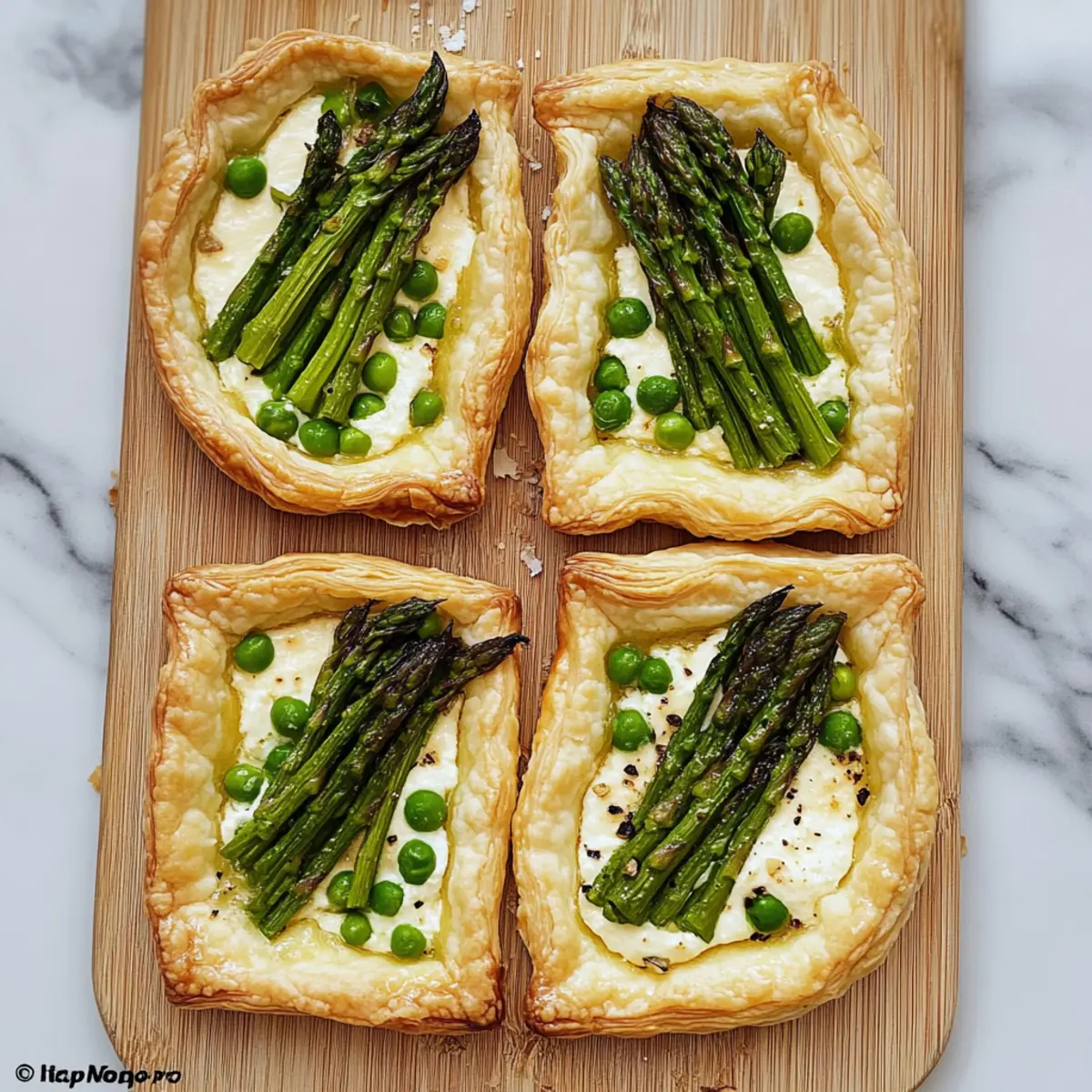 Asparagus, Pea and Ricotta Tarts