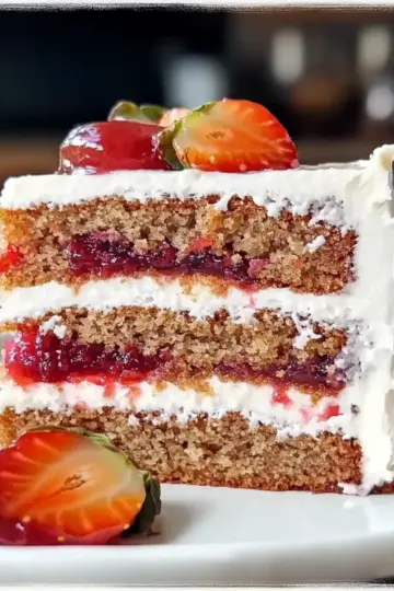 Strawberry Rhubarb Jam Cake