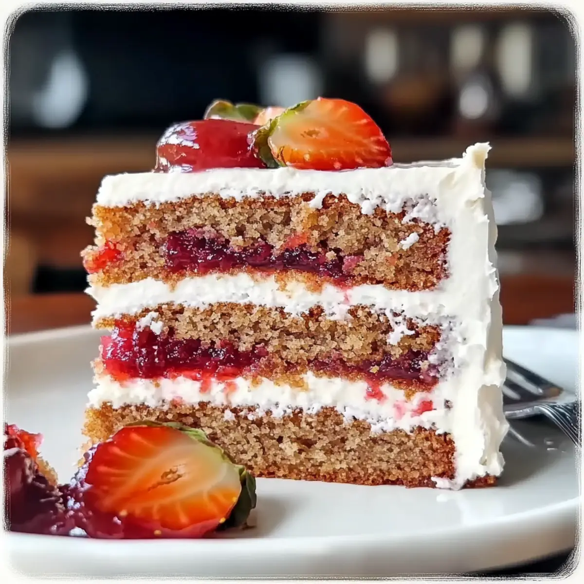 Strawberry Rhubarb Jam Cake