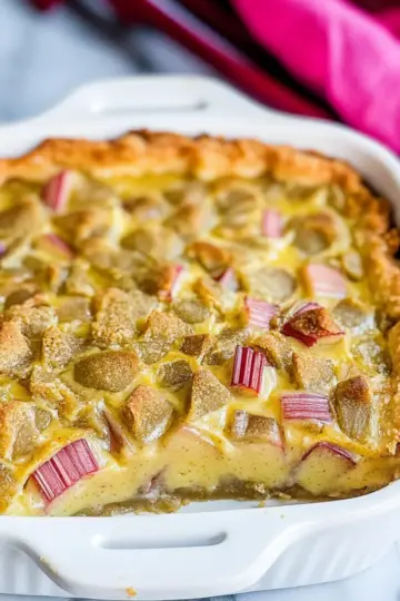 Crustless Rhubarb Custard Pie