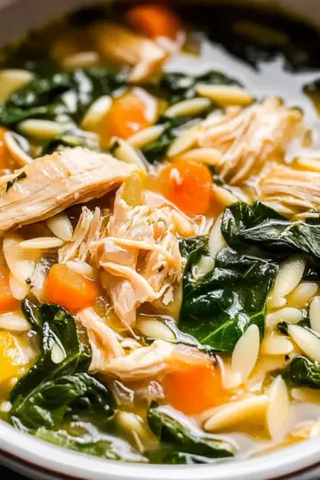 Lemon Chicken Orzo Soup