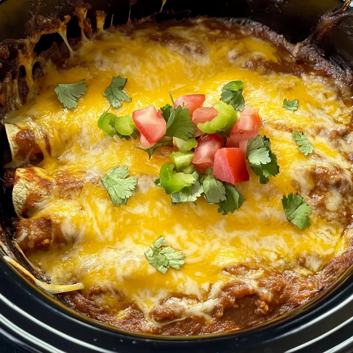 Slow Cooker Layered Beef Enchiladas