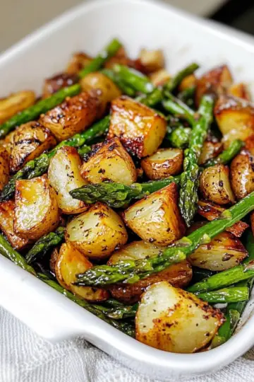 Roasted Potatoes with Asparagus