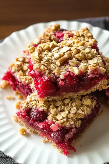 Raspberry-Rhubarb Crumble Bars
