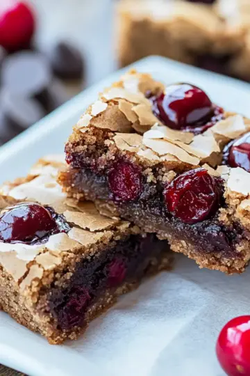 Chocolate Chip and Cherry Blondies