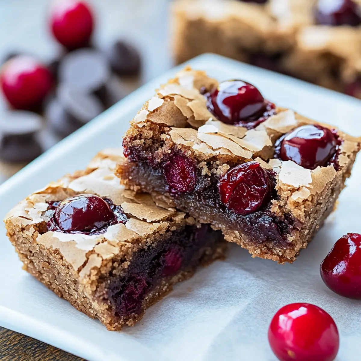 Chocolate Chip and Cherry Blondies