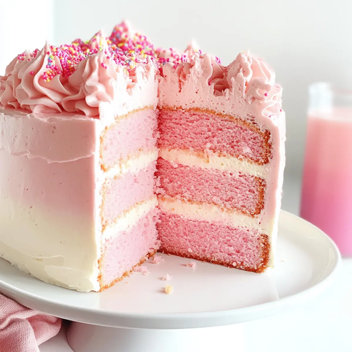 Pink Ombre Cake Recipe