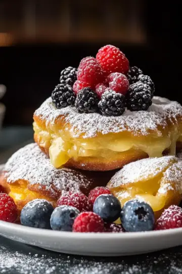Lemon Beignets with Fresh Berries