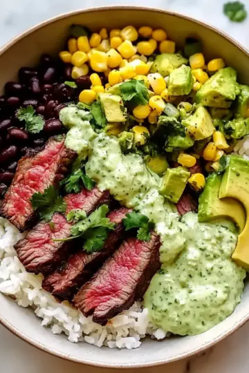 Cilantro Lime Steak and Rice Bowls