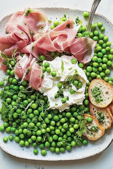 Double Pea, Prosciutto and Burrata Platter
