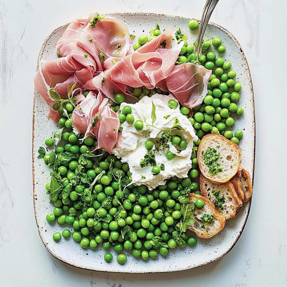 Double Pea, Prosciutto and Burrata Platter