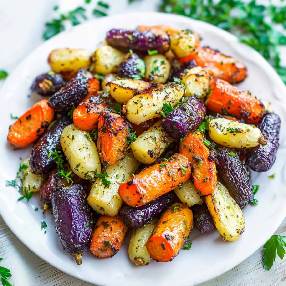Herb-Roasted Tri-Colored Carrots