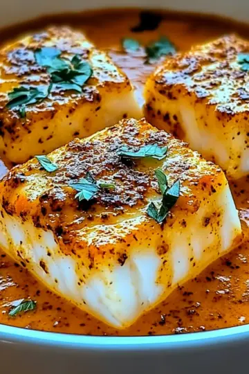 Cod in Roasted Red Pepper Sauce