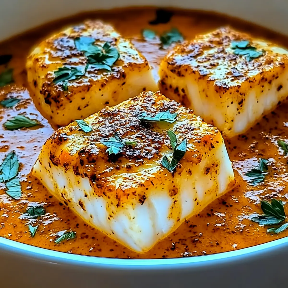 Cod in Roasted Red Pepper Sauce