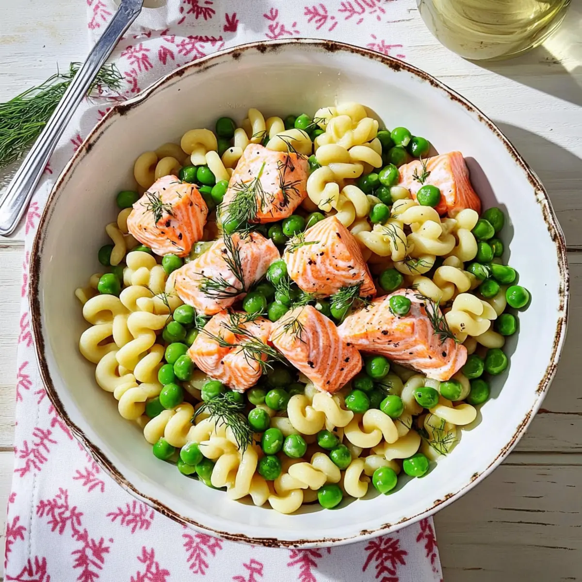 Spring Pasta with Salmon, Peas, and Dill