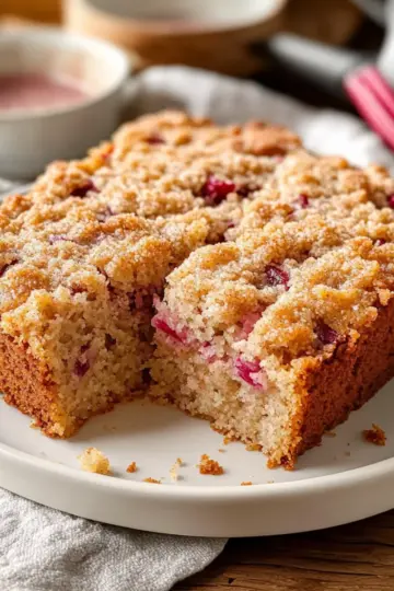 Rhubarb Sour Cream Coffee Cake