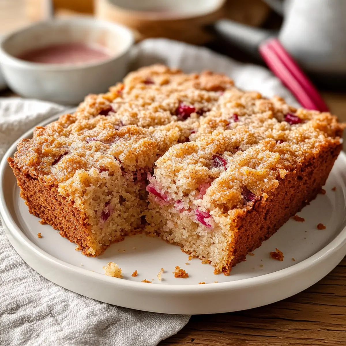 Rhubarb Sour Cream Coffee Cake