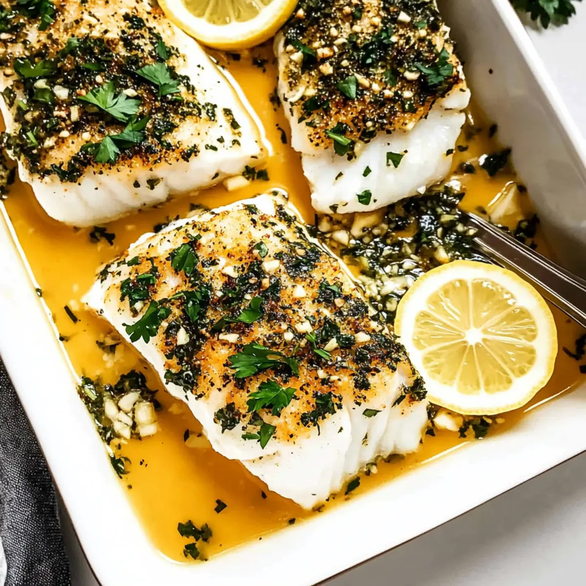 Garlic Herb Baked Cod