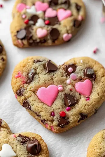 Heart Shaped Chocolate Chip Cookies